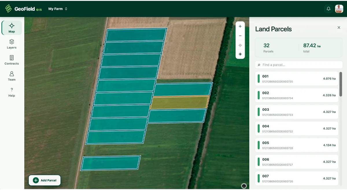 Interaktive Flurstückskarte in GeoField GIS